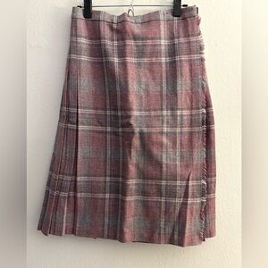 Vintage Scottish Edinburgh Woolen Mills Pink Tartan Wool Skirt